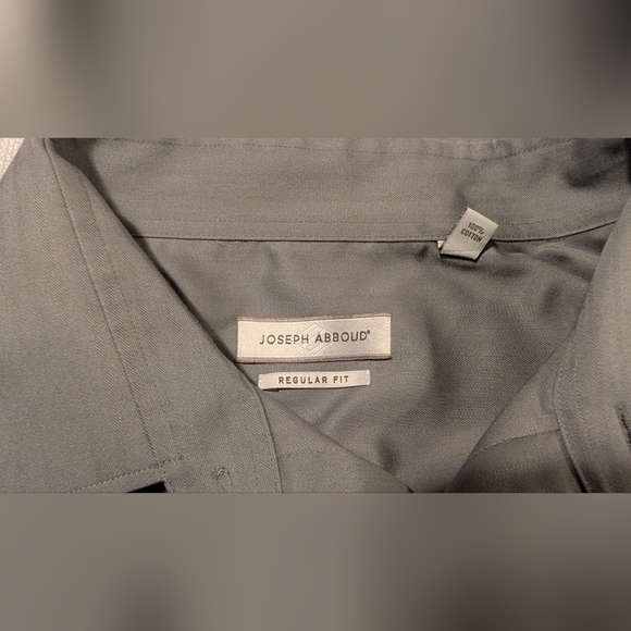 Joseph Abboud Mens Gray 100% Cotton Regular Fit Long Sleeve No Iron Button Down - Picture 13 of 16